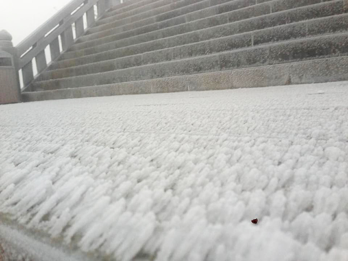 Băng tuyết phủ trắng đỉnh Fansipan và rừng Hoàng Liên